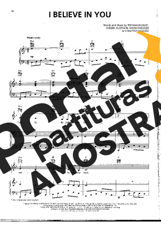 Il Divo ft Celine Dion I Believe In You partitura para Piano