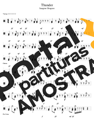 Imagine Dragons Thunder partitura para Bateria