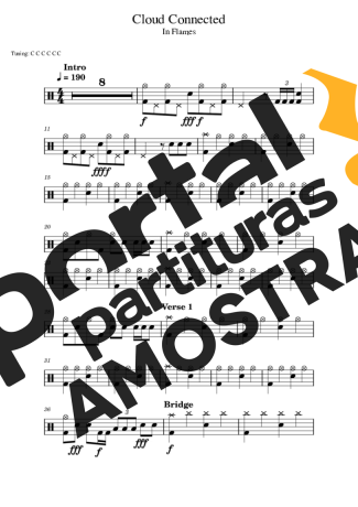 In Flames Cloud Connected partitura para Bateria