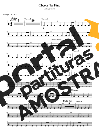 Indigo Girls Closer To Fine partitura para Bateria
