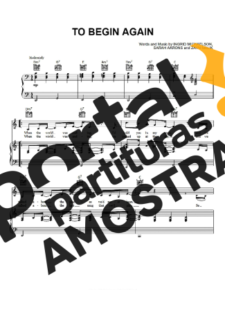 Ingrid Michaelson ZAYN To Begin Again partitura para Piano