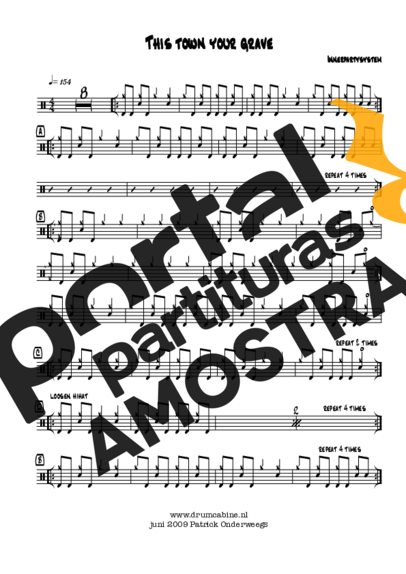 Innerpartysystem This Town Your Grave partitura para Bateria