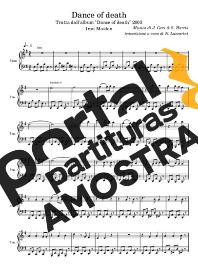 Iron Maiden  partitura para Piano