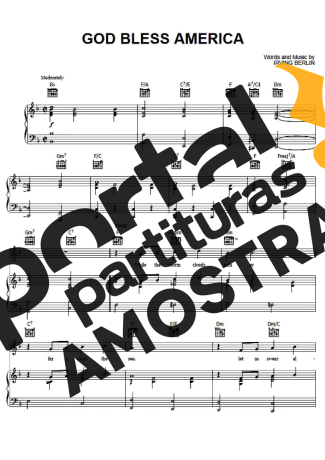 Irving Berlin God Bless America partitura para Piano
