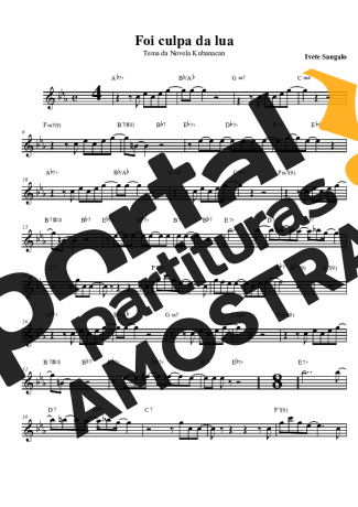 Ivete Sangalo Foi Culpa Da Lua partitura para Clarinete (Bb)