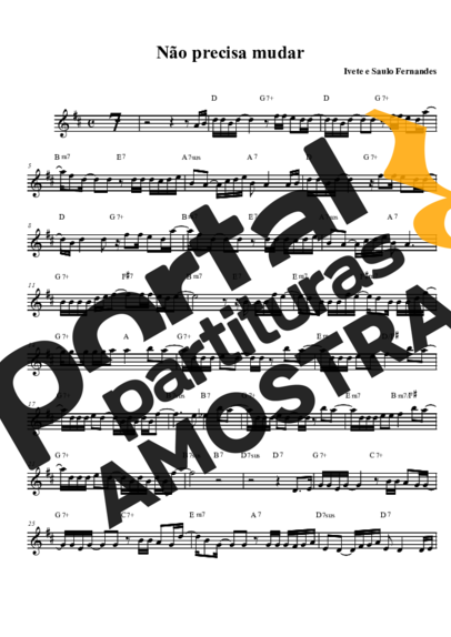 Ivete Sangalo Não Precisa Mudar partitura para Saxofone Tenor Soprano (Bb)