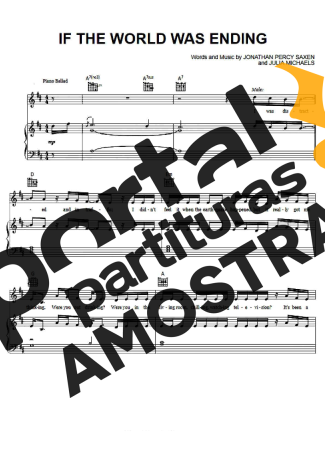 JP Saxe If The World Was Ending (feat Julia Michaels) partitura para Piano