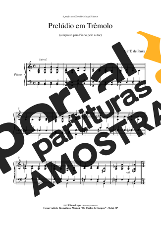 Jair Teodoro de Paula Prelúdio Em Trêmolo partitura para Piano