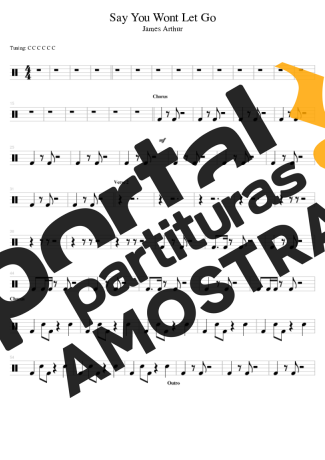 James Arthur Say You Won´t Let Go partitura para Bateria