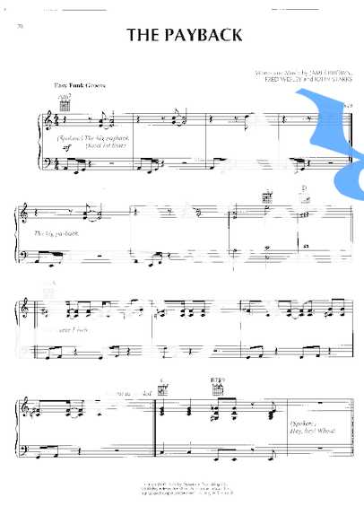 James Brown The Payback partitura para Piano
