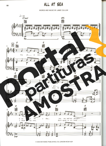 Jamie Cullum All At Sea partitura para Piano
