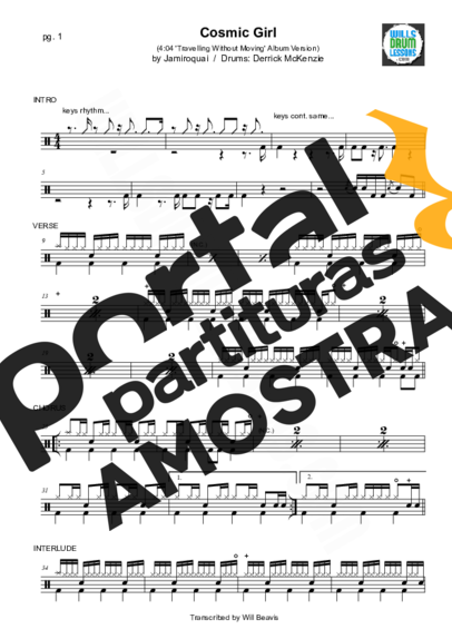 Jamiroquai  partitura para Bateria