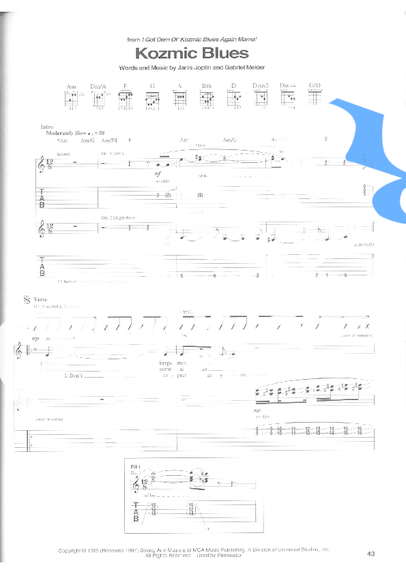 Janis Joplin  partitura para Guitarra