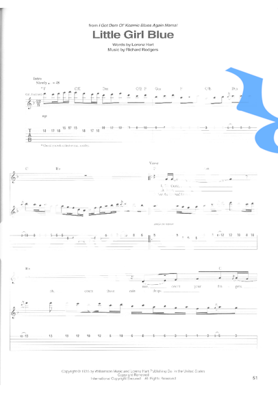 Janis Joplin Little Girl Blue partitura para Guitarra