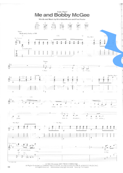 Janis Joplin  partitura para Guitarra