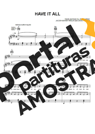 Jason Mraz Have It All partitura para Piano