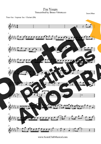 Jason Mraz  partitura para Clarinete (Bb)