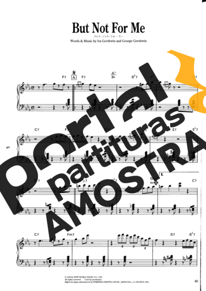 Jazz Standard But Not For Me partitura para Piano