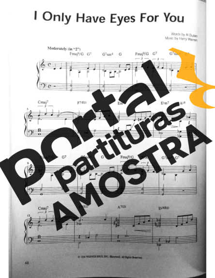 Jazz Standard I Only Have Eyes For You partitura para Piano