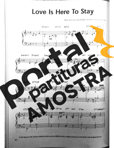 Jazz Standard Love Is Here To Stay partitura para Piano