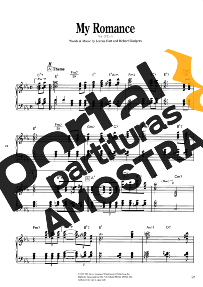 Jazz Standard My Romance partitura para Piano