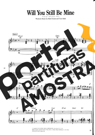 Jazz Standard Will You Still Be Mine partitura para Piano