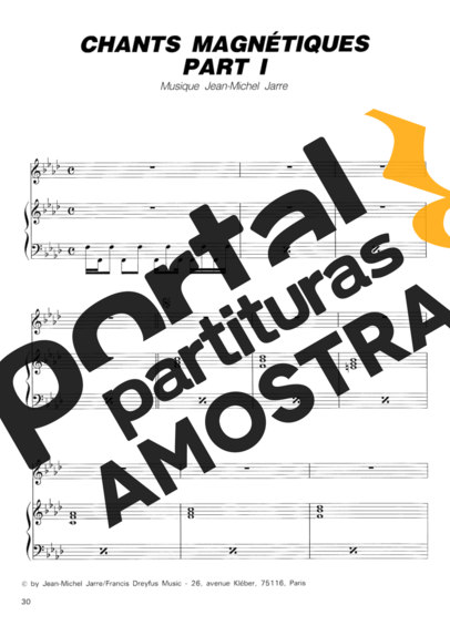 Jean Michel Jarre Chants Magnétiques Part I partitura para Piano