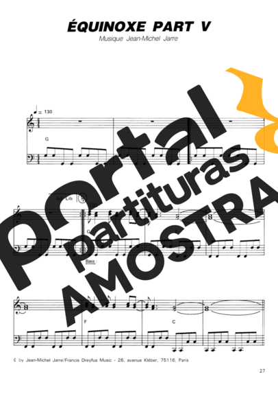 Jean Michel Jarre  partitura para Piano