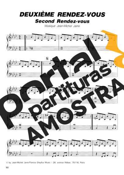 Jean Michel Jarre Second Rendez Vous partitura para Piano