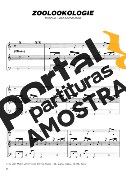 Jean Michel Jarre Zoolookologie partitura para Piano
