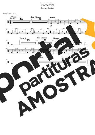 Jeremy Zucker Comethru partitura para Bateria