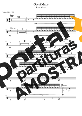 Jessie Murph Gucci Mane partitura para Bateria