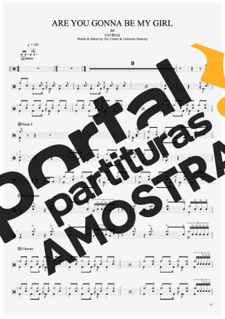 Jet Are You Gonna Be My Girl partitura para Bateria