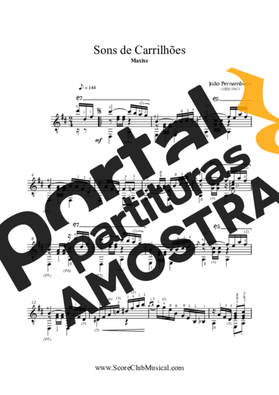 João Pernambuco Sons de Carrilhões (Maxixe) partitura para Violão