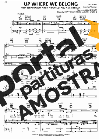 Joe Cocker & Jennifer Warnes Up Where We Belong partitura para Piano