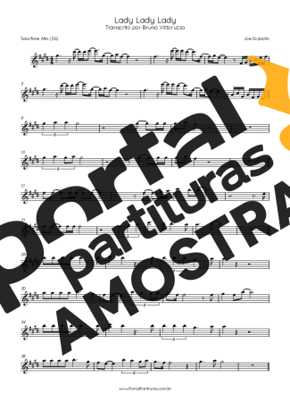 Joe Esposito Lady Lady Lady partitura para Saxofone Alto (Eb)