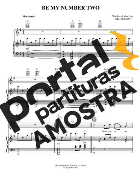 Joe Jackson  partitura para Piano
