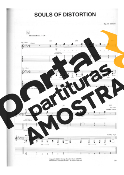 Joe Satriani Souls Of Distortion partitura para Guitarra