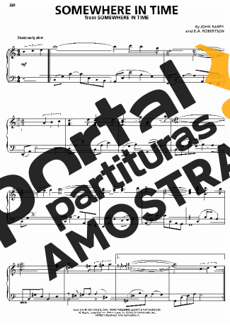 John Barry Somewhere In Time Sheet Music partitura para Piano