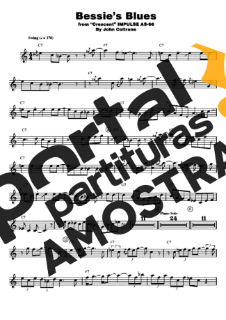 John Coltrane Bessie´s Blues partitura para Teclado