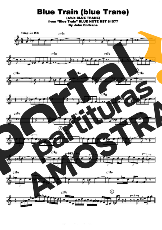 John Coltrane Blue Train (blue Trane) partitura para Teclado