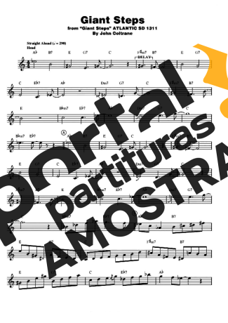 John Coltrane Giant Steps partitura para Teclado