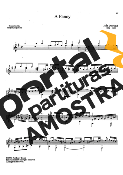 John Dowland A Fancy partitura para Violão