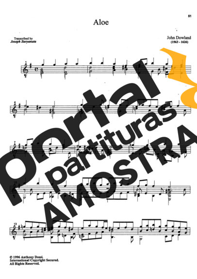 John Dowland  partitura para Violão