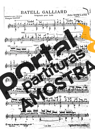 John Dowland Batell Galliard partitura para Violão