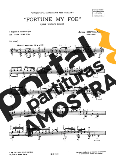 John Dowland  partitura para Violão