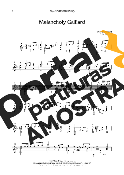 John Dowland Melancholy Galliard partitura para Violão