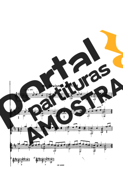 John Dowland Mr Dowlands Midnight partitura para Violão