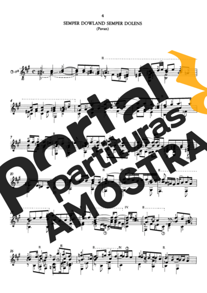 John Dowland Semper Dowland Semper Dolens partitura para Violão