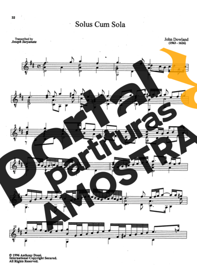 John Dowland Solus Cum Sola partitura para Violão